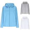 thumbnail image 1 of Lovzfmll Fall Jackets for Women, Solid Color UPF Sun Protection Hoodie, Zip Up Casual Jacket, Fall Clothing, 1 of 6