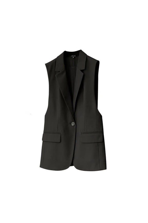 Fall Jackets for Women, Solid Color V-Neck Vest, Sleeveless Chic Blazer, Fall Clothing