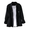 thumbnail image 1 of Lovzfmll Fall Jackets for Women, Solid Color Waist Tied Jacket, Casual Coat with Pockets, Fall Clothing, 1 of 6