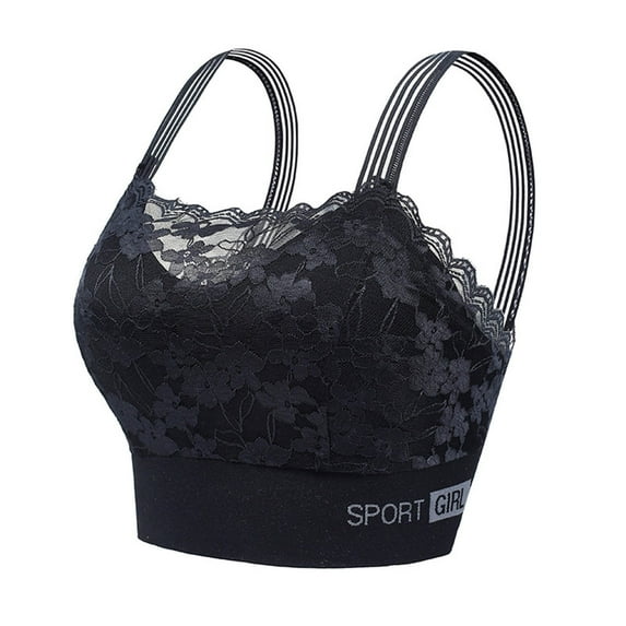 Lovzfmll Fashion Bras for Women Breathable Lightweight Solid Color Without Steel Rings Comfortable Casual Everyday Lace Cotton Pad Gathering Daily Push-Up Bra Underwear Black M