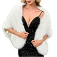 thumbnail image 1 of Lovzfmll Faux Fur Shawl Scarf for Women, Ultra-Soft Plush Warm Winter Shrugs, Elegant Cloak Cape for Dressy Bridal Wedding Party Gift, 1 of 7