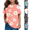 thumbnail image 1 of Lovzfmll Girls' Cute Printed Short Sleeve Tee, Fashion Cotton Casual Top, Playful Graphic Everyday Shirt for Toddler 3-4 Years, 1 of 9