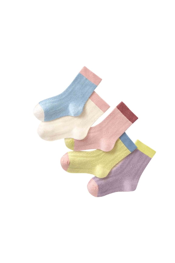 Girls' Knee-High Socks, British Style Knit Pattern Long Socks, Baby Toddler Loose Mouth Socks for Toddler 1-2 Years