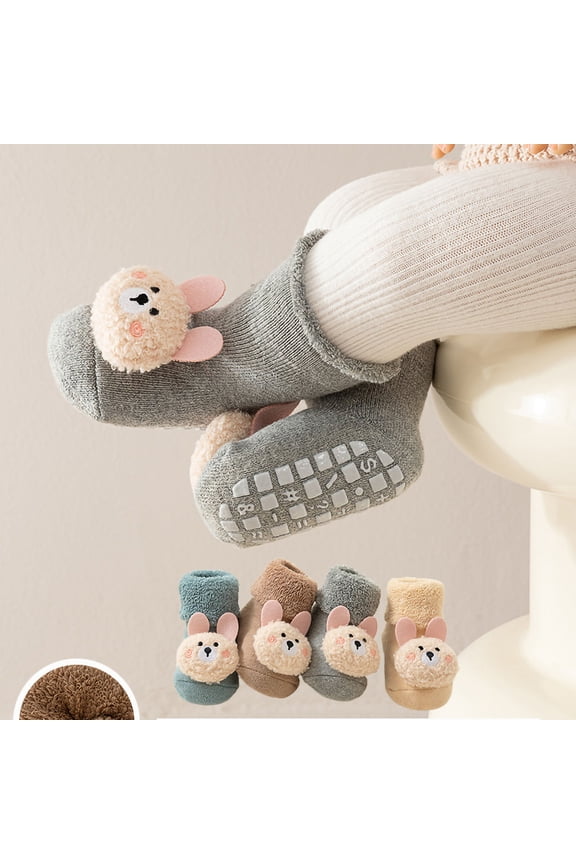 Girls' Knee-High Socks, British Style Knit Pattern Long Socks, Baby Toddler Loose Mouth Socks for Toddler 2-3 Years