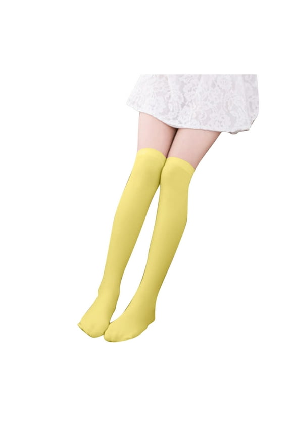 Girls Knee High Socks, Solid Color Velvet Soft Over The Knee Long Socks Plush Warm Winter Dress Socks for Kids Teens 7-20 Years