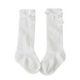 thumbnail image 1 of Lovzfmll Girls Socks with Bow Knee High Crew Socks Solid Color Cotton Soft Socks for Newborn Toddlers 0-4 Years Cute Dress Socks, 1 of 5