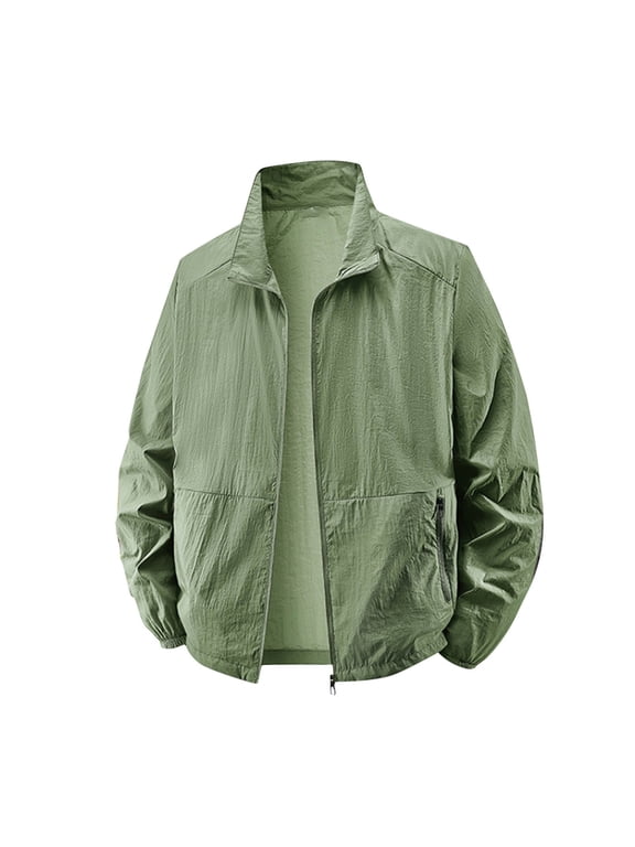Golf Jacket for Men Lightweight Casual Windbreakers Zip Up Spring Fall Golf Coats Outerwear with Zipper Pockets