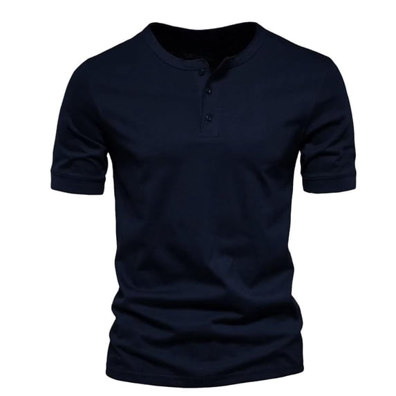 Lovzfmll Golf Shirts for Men, Men's Summer Shirt Fashion Short Sleeve Shirts Quick Dry Lightweight and Comfortable Outdoor Casual Solid Color Pullover Round Neck Loose Blouse Navy 3XL