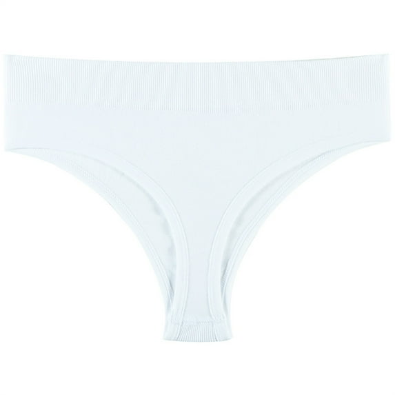 Lovzfmll Underwear for Women Briefs, Women's Seamless Underwear Solid Color Panties Briefs Soft Stretch Silky Comfy Yoga Bikini Panties White L