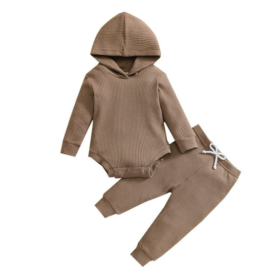 Lovzfmll Hoodie Jogger Set, Long Sleeve Hooded Top & Jogger Pants for Boys & Girls, Casual Outfits for Infant 3-6 Months