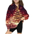 thumbnail image 1 of Lovzfmll Hoodies for Girls Christmas Print Casual Loose Hooded Sweatshirt Long Sleeve Round Neck Pocket Pullover Tops Teen Girls Spring Fall Clothes 13-14 Years, 1 of 3
