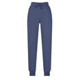 thumbnail image 1 of Lovzfmll Jogger Pants for Women, Solid Color Drawstring with Pocket, Loose Ankle Length Joggers Blue, 3XL, 1 of 5