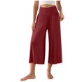 thumbnail image 1 of Lovzfmll Joggers Pants women 2024! Women's Wide Leg Cropped Pants with Pockets Light Weight Comfy Casual Pajama Pants Wine XL, 1 of 6