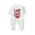 thumbnail image 1 of Lovzfmll Jumpsuit for Toddler Boys Girls, Valentine Love Heart Print Snap Onesie, Long Sleeve Fun Holiday Pajamas, Cozy Loungewear for Party for 6-9 Months, 1 of 3