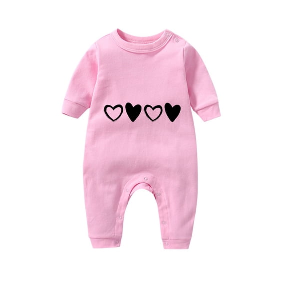 Lovzfmll Jumpsuit for Toddler Boys Girls, Valentine's Day Heart Print Snap Onesie, Long Sleeve Fun Holiday Pajamas, Cozy Loungewear for Party for 12-18 Months
