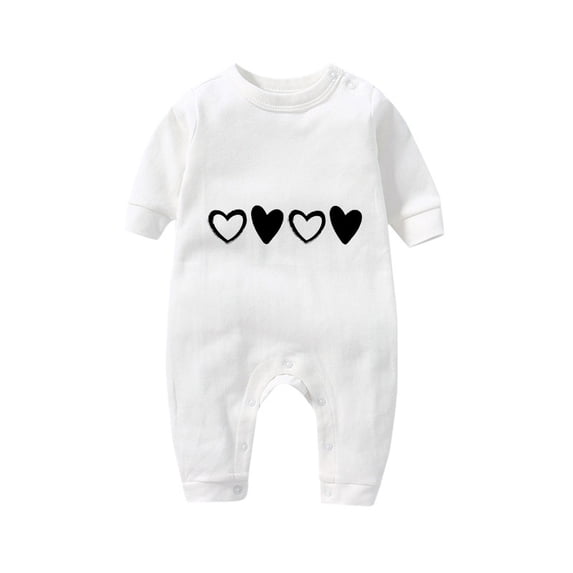 Lovzfmll Jumpsuit for Toddler Boys Girls, Valentine's Day Heart Print Snap Onesie, Long Sleeve Fun Holiday Pajamas, Cozy Loungewear for Party for 3-6 Months