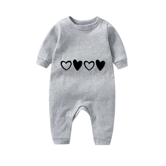 Lovzfmll Jumpsuit for Toddler Boys Girls, Valentine's Day Heart Print Snap Onesie, Long Sleeve Fun Holiday Pajamas, Cozy Loungewear for Party for 3-6 Months