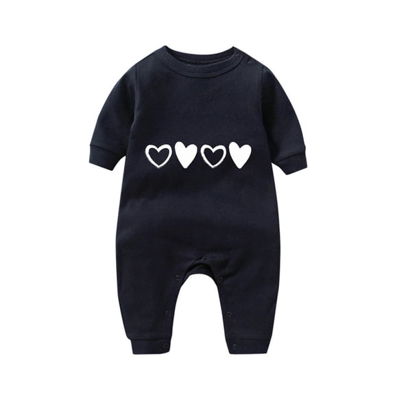 Lovzfmll Jumpsuit for Toddler Boys Girls, Valentine's Day Heart Print Snap Onesie, Long Sleeve Fun Holiday Pajamas, Cozy Loungewear for Party for 9-12 Months