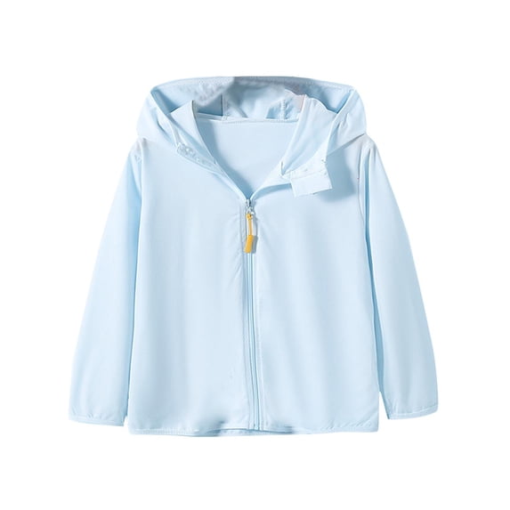 Lovzfmll Kids Boys Girls Sun Protection Hoodie, UPF Zip-Front Jacket, Lightweight Warm Wear for Summer & Spring for 5-11 Years