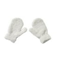 thumbnail image 1 of Lovzfmll Kids' Plush Mittens, Kids's Solid Color Winter Gloves, Fleece Lined Comfortable Warm for Daily Winter Play 5-11 Years, White, 1 of 2
