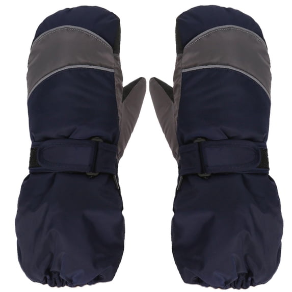 Lovzfmll Kids' Ski Gloves, Kids's Waterproof Snow Mittens, Outdoor Winter Sports Gloves with Fleece Lining and Adjustable Wrist Strap, Navy
