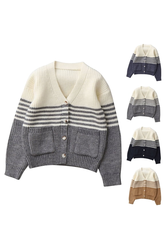 Kids Teens Boys Girls Essential Knit Cardigan, Basic Ribbed Open Front, Go-To Warm Winter Coat for Layering for 5-14 Years