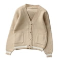 thumbnail image 1 of Lovzfmll Kids Teens Boys Girls Ribbed Knit Cardigan, Open Front Versatile Wear, Essential Warm Winter Coat for Teens for 5-14 Years, 1 of 8