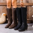 thumbnail image 1 of Lovzfmll Knee High Boots for Women, Classic Chunky Block Heel Wide Calf Knight Boots, Casual Comfort Fall Winter Boots, 5.5, Brown, 1 of 7