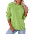 thumbnail image 1 of Lovzfmll Ladies Tops and Blouses, Womens Long Sleeve Round Neck Shirts Basic Tee Fall Tops Outfits Loose Causal Clothes Capless Solid Color Fashion Commuting Fallow Comfort Jacket Green L, 1 of 5