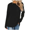 thumbnail image 1 of Lovzfmll Ladies Tops and Blouses, Womens Long Sleeve Round Neck Shirts Basic Tee Fall Tops Outfits Loose Clothes Fashion Casual Solid Drop Shoulder Raglan Sleeve Tops Shirt With Poket Black 2XL, 1 of 5