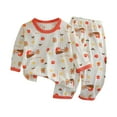 thumbnail image 1 of Lovzfmll Lightweight Spring Pajama Set for Girls, Long Sleeve Round Neck Top & Loose Pants, Sleepwear Outfits for Kids 8-9 Years, 1 of 8