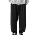 thumbnail image 1 of Lovzfmll Linen Pants Men, Men's Baggy Cargo Pants Casual Daily Loose Lightweight and Comfortable Sport Solid Color Elastic Waist Tracksuit Outdoor Work Pants with Pockets Black B XL, 1 of 1