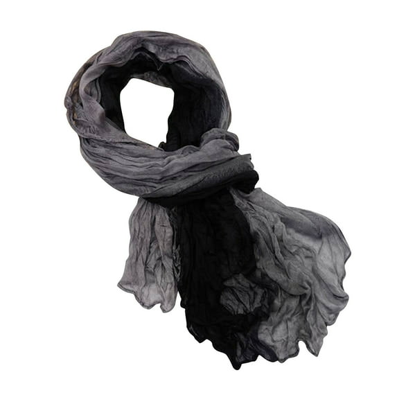 Lovzfmll Long Crinkle Scarf for Women, Vintage Color Block Soft Shawl Wrap for Spring Fall, Cozy Casual Shawl Scarves