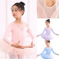 thumbnail image 1 of Lovzfmll Long Sleeve Ballet Leotard with Tutu, Girls One-Piece Dance Outfit Pull-On Soft Breathable Comfortable Performance Wear for 3-4 Years, 1 of 7