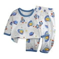 thumbnail image 1 of Lovzfmll Long Sleeve Pajama Set, Round Neck Top & Loose Pants for Boys & Girls, Spring Summer Sleepwear Outfits for Infant 12-18 Months, 1 of 5