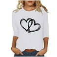 thumbnail image 1 of Lovzfmll Long Sleeve Shirts for Women, Heart Print Valentine's Days Costume Going Out Dating Tops, Fall Basic Blouse Casual, 1 of 4