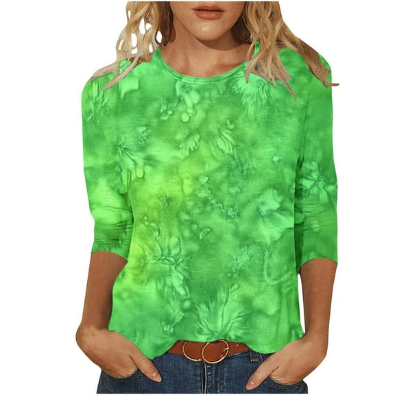 Lovzfmll Long Sleeve Shirts for Women, Paint Print T-Shirt Fashion Going Out Tops, Fall 2025 Trendy Blouses Casual Pullover