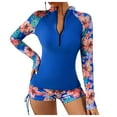 thumbnail image 1 of Lovzfmll Long Sleeve Swim Tops for Women, Printed Rash Guard Shirts with Padded Shelf Bra, UV Protection, 1 of 7