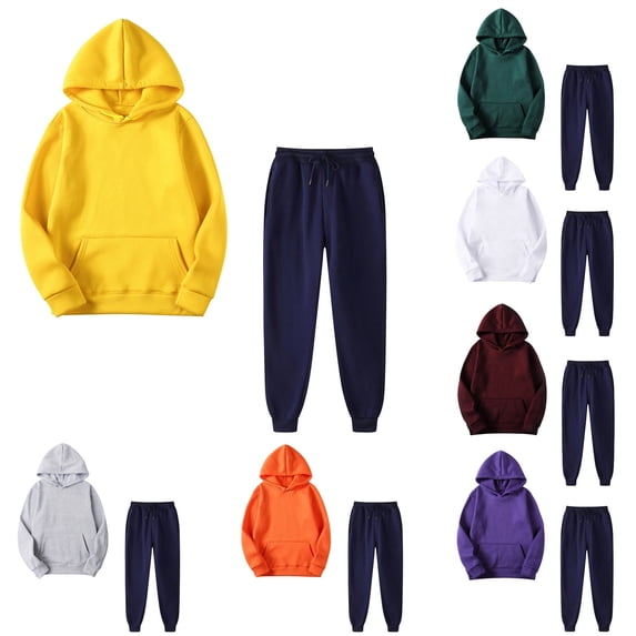 Lovzfmll Women's Lounge Set, 2-Piece Hooded Sweatshirt & Jogger Pants, Casual Long Sleeve Matching Set