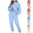 thumbnail image 1 of Lovzfmll Women's Lounge Set, 2-Piece Long Sleeve Set, Casual Solid Color Top & Pants Matching Outfit, 1 of 7