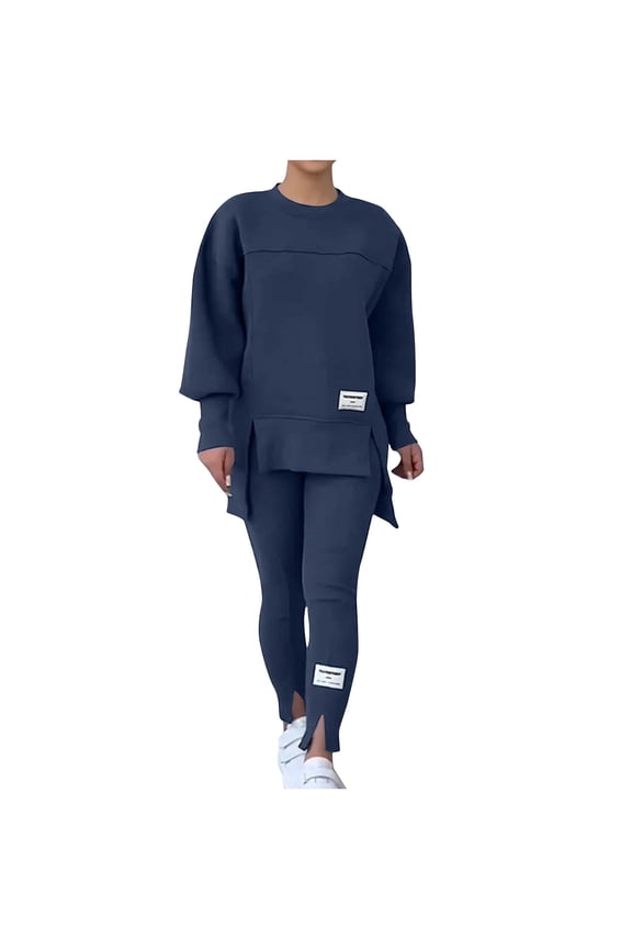 Women's Lounge Set, 2-Piece Pullover Sweatshirt & Leggings, Casual Comfort Matching Fall Outfit