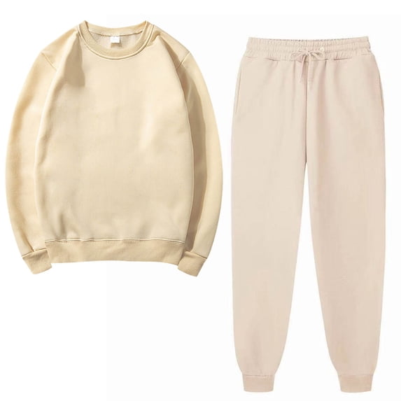 Lovzfmll Lounge Sets for Women, 2 Piece Round Neck Pullover Tops and Jogger Pants Set, Casual Running Athletic Outfits