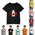 thumbnail image 1 of Lovzfmll Maple Leaf Print Short Sleeve Tee for Boys & Girls, Cute Casual Cotton Top for Kids, Loose Fit Blouse for Toddler 3-4 Years, 1 of 9