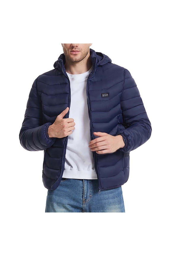 Men's 19-Zone Heated Jacket, USB Charging Heating System, Four Control Smart Hoodie, Winter Electric Heating Coat, Warm Hooded Jacket for Men