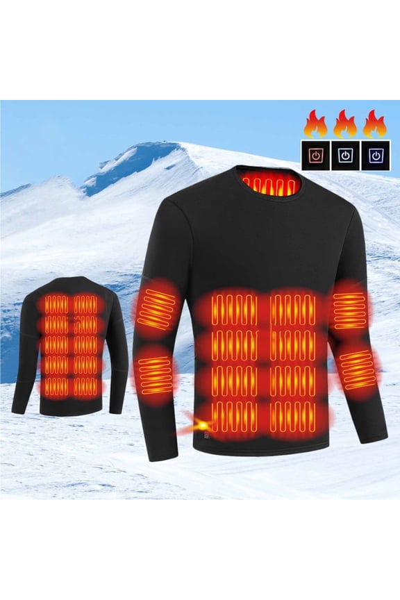 Men's 22-Zone Smart Heating Thermal Underwear Set with USB Charging, Ultra-Warm Fleece Lined Base Layer for Extreme Cold Weather