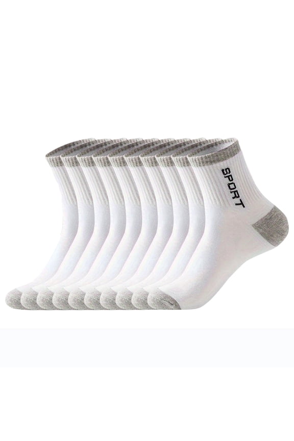 Men's Athletic Crew Socks Running Sports Socks Moisture Wicking Breathable Cushioned Socks for Jogging Gym Workout Casual Socks