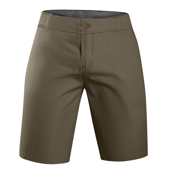 Lovzfmll Men's Button & Zipper Pocket Shorts, Solid Color Casual Work Shorts, Utility Style for Everyday Tasks Army Green, 36