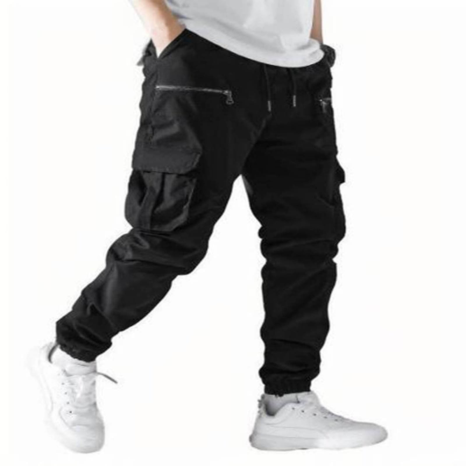 Lovzfmll Men's Cargo Pants, Loose Casual Joggers Trousers with