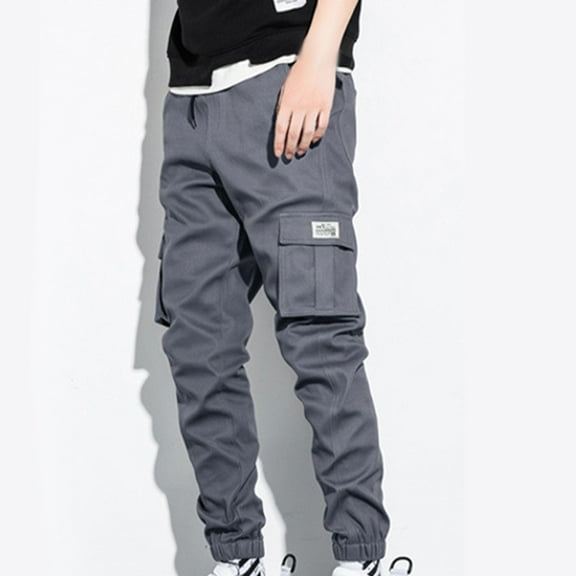 Lovzfmll Men's Cargo Pants, Work Trousers with Multi-Pockets, Tapered Full Length Outdoor Pants, Casual Loose Fall Clothes