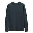 thumbnail image 1 of Lovzfmll Men's Classic Casual Thermal Shirt with Pocket Design, Solid Color Long Sleeve Crew Neck T-Shirt for Daily Wear and Work, 1 of 4